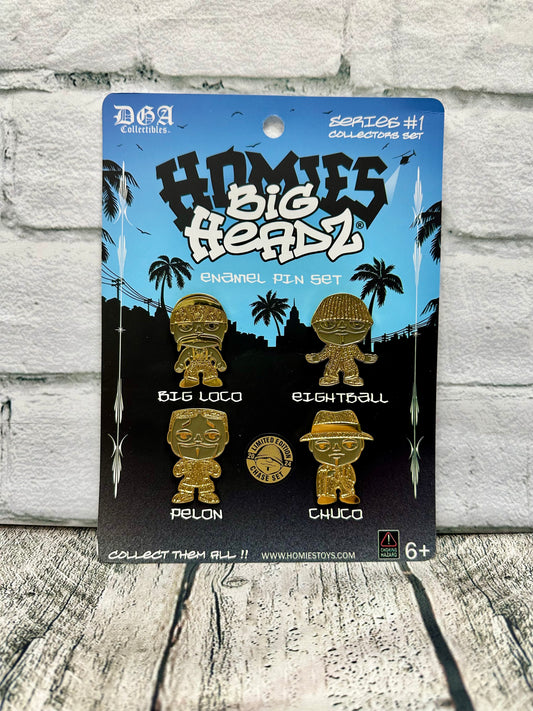 DGA Collectibles- BIG HEADZ Enamel PIN Set - Series #1 (GOLD)