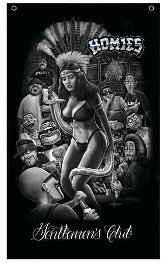 HOMIES - 3' X 5' - FLAG / BANNER - GENTLEMENS CLUB
