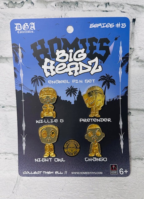 Juego de pines esmaltados de la serie BIG HEADZ de DGA Collectibles, n.º 1 (ORO)