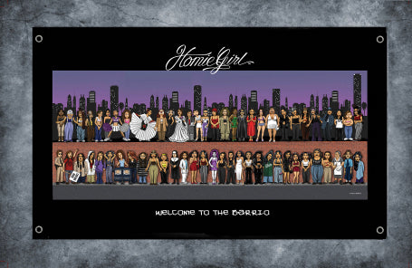 HOMIES - 3' X 5' - BANDERA / BANNER - MURO DE CHICAS HOMIES