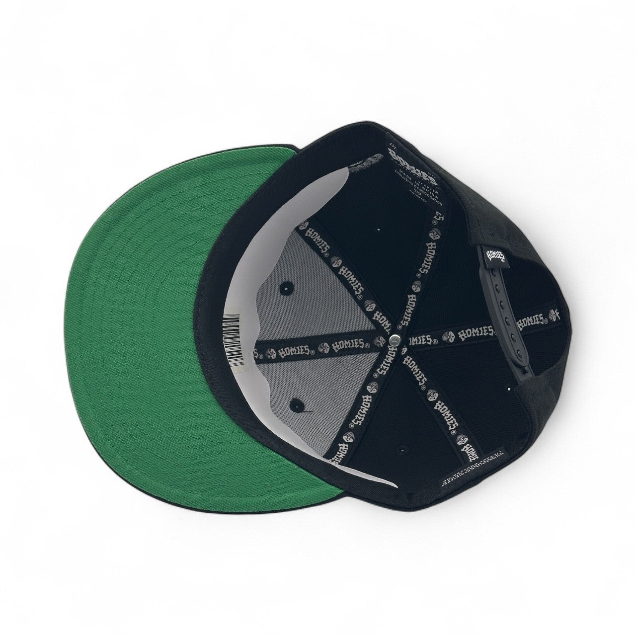 HM™ - SNAPBACK HAT Welcome To The Barrio on BLACK W/ Green Under Brim