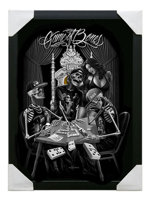 Juego de huesos - Lienzo enmarcado pequeño - 30 x 40 cm