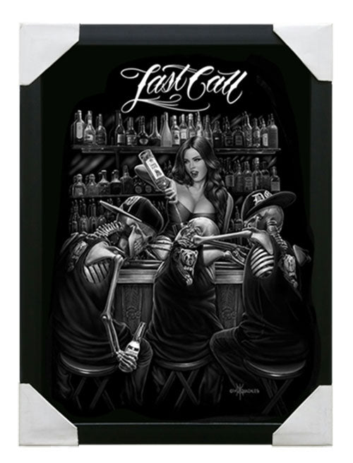 Last Call - Small Framed Canvas Art - 12" x 16"