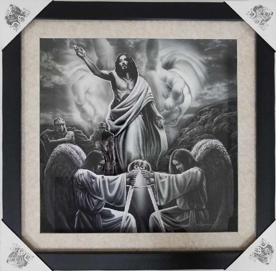 Resurrección - Cuadro de arte con sombras - 15" x 15"