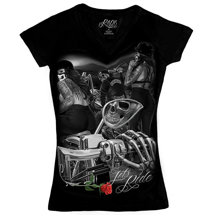 RODC - Let's Ride Camiseta de cuello en V