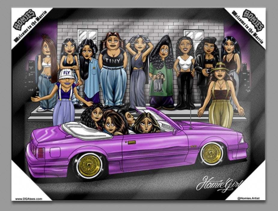 HOMIES - HOMIE GIRL WALL- Small Canvas Art - 12" X 16"