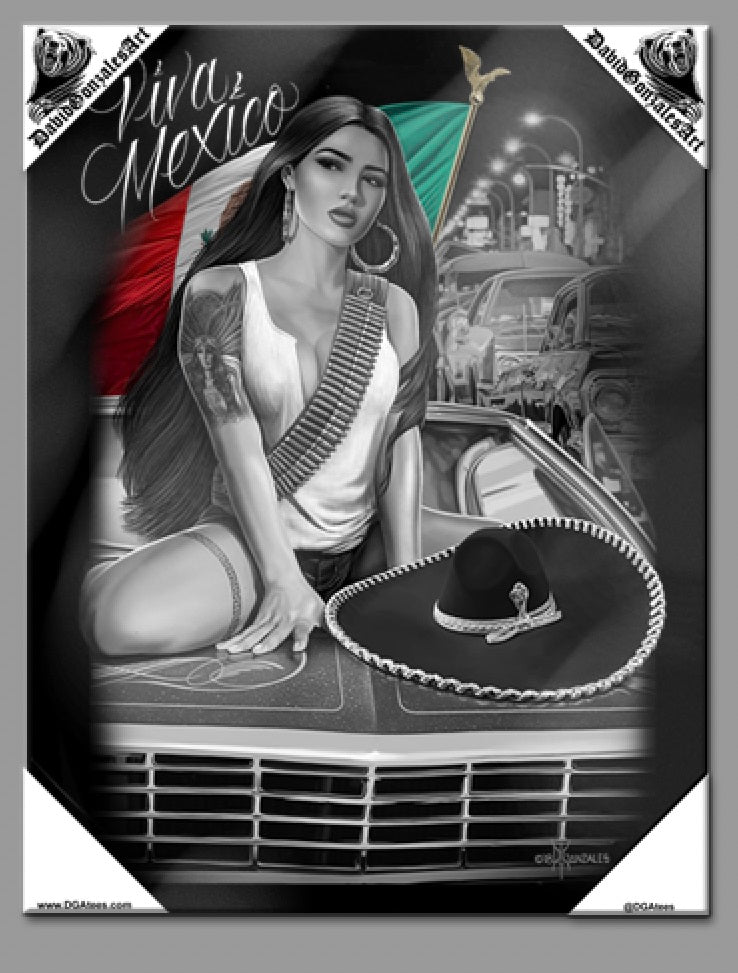 VIVA MEXICO - Lienzo pequeño - 12" X 16"