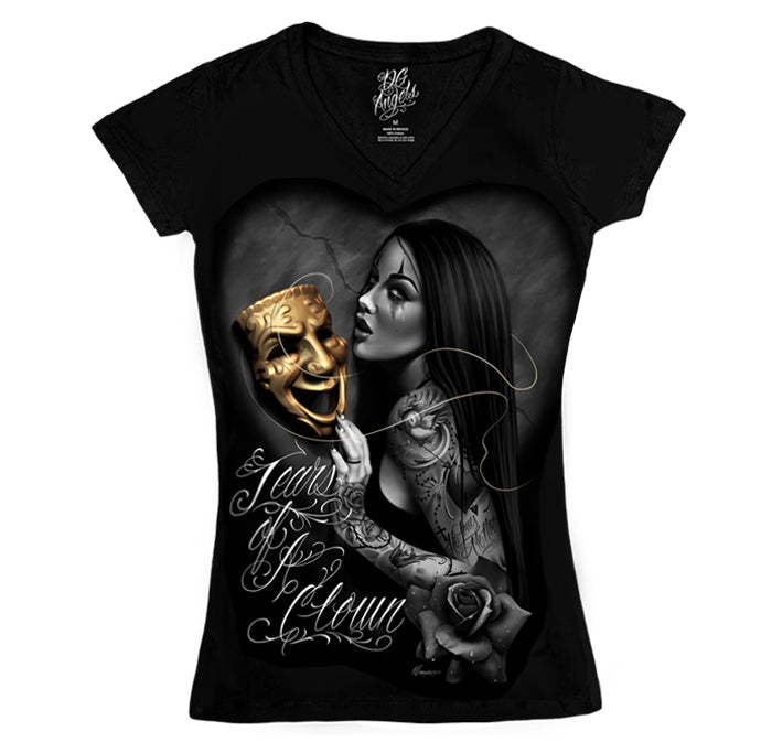 Lágrimas de payaso con escote en V