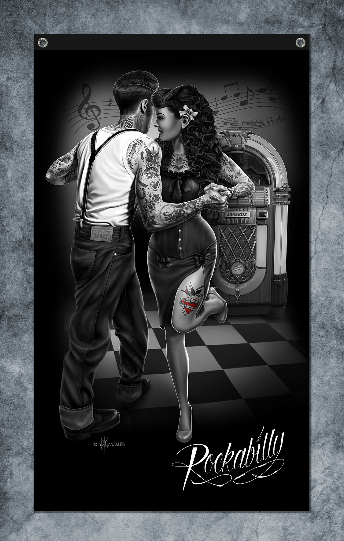 DGA - 3' X 5' - BANDERA / BANDERÍN - ROCKABILLY