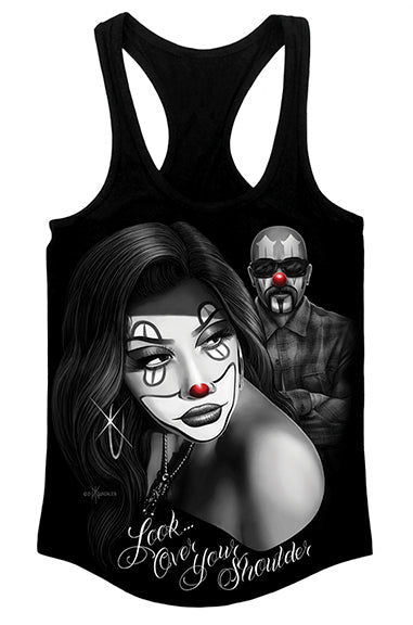 Mira por encima de tu hombro: camiseta sin mangas con espalda de nadador para mujer