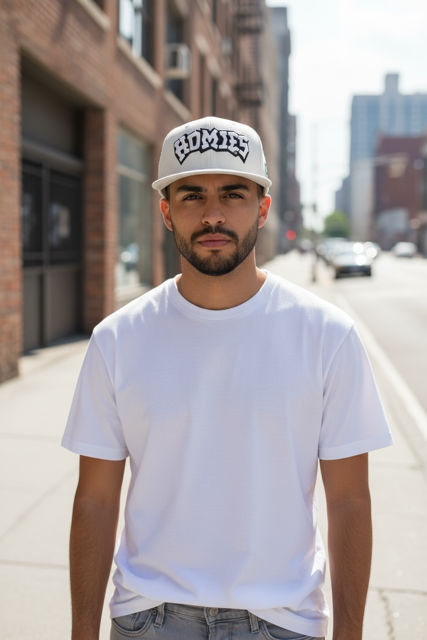 HM™ - SNAPBACK HAT W/B Logo on White
