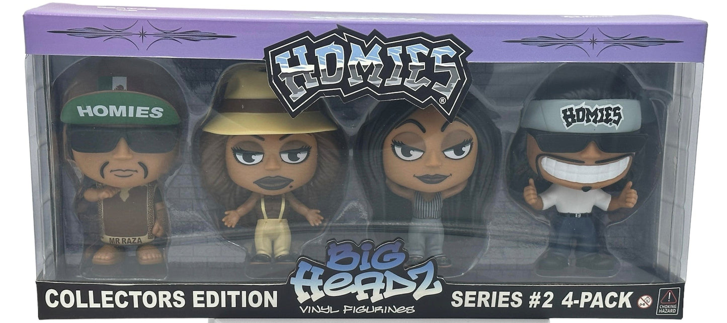 HOMIES™ - Juego de 4 figuras BIG HEADZ SERIE N.º 2 Estuche interior de 5 piezas