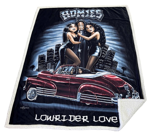 HOMIES - Sherpa LOWRIDER LOVE - 50" x 60" Throw Blanket