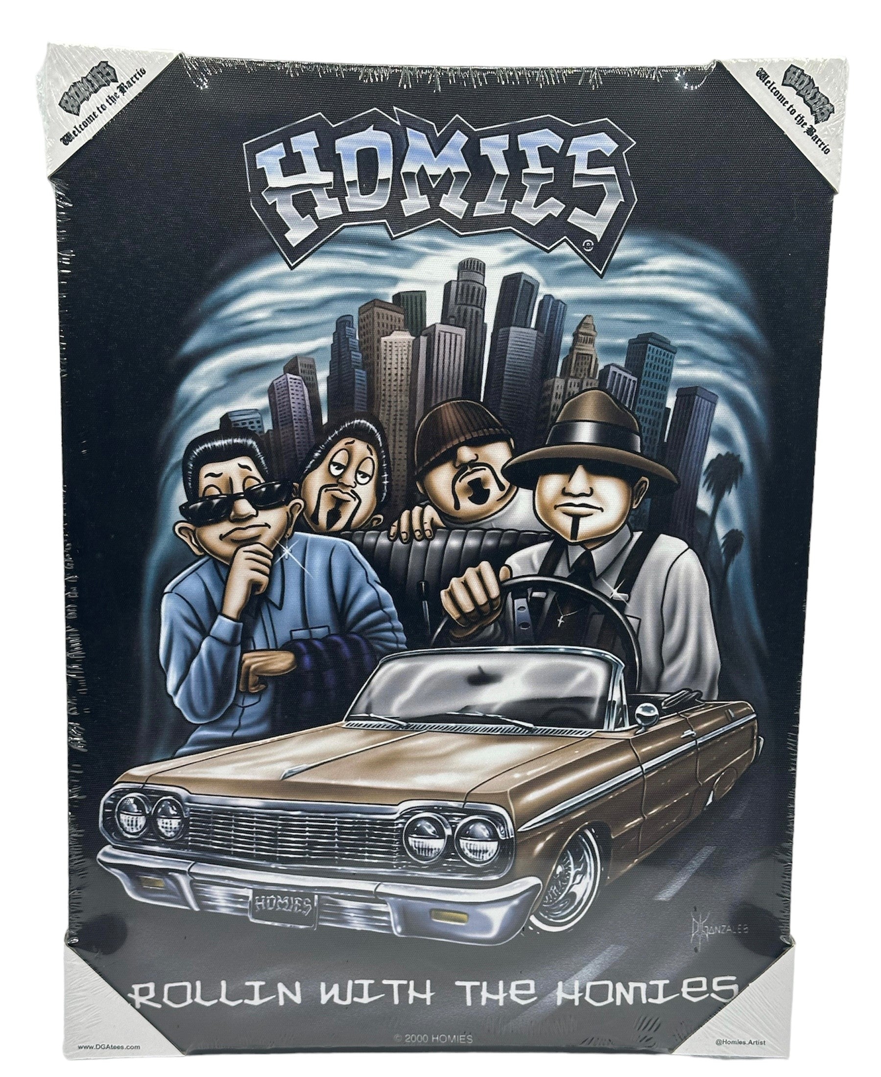 HOMIES ROLLIN WITH THE HOMIES Small Canvas Art 12 X 16 DGA Tees homies-rollin-with-the-homies-small-canvas-art-12-x-16-dga-tees