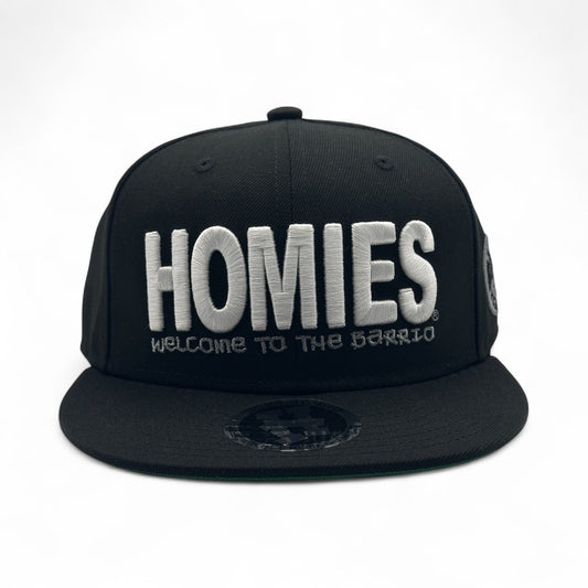 HM™ - SNAPBACK HAT Welcome To The Barrio on BLACK W/ Green Under Brim