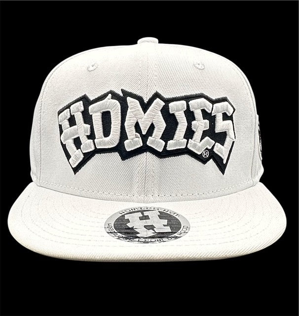 HOMIES™ - SNAPBACK HAT W/B Logo on White – DGA Tees