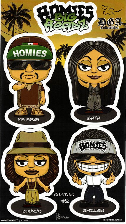 SERIES #2- HOMIES BIG HEADZ Vinyl Decal Stickers