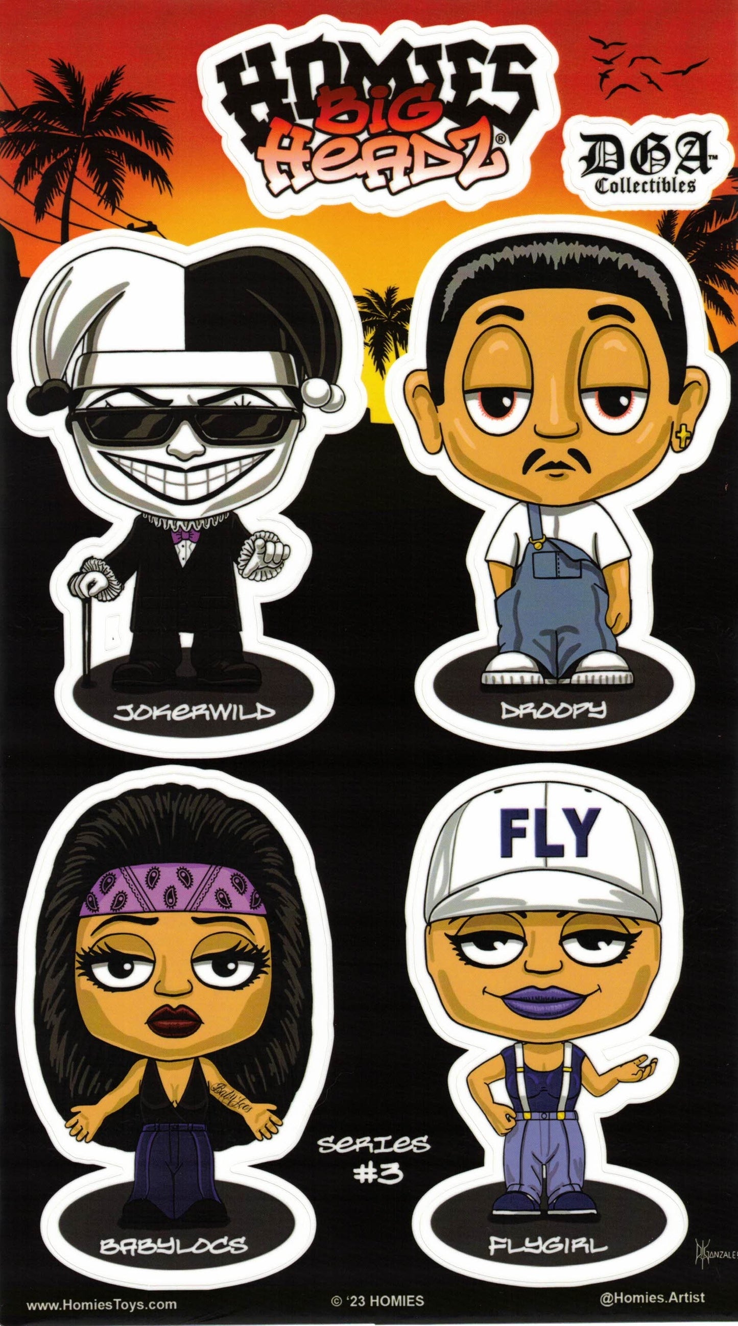 HMZ- BIG HEADZ Vinyl Stickers Collectors Set of 5 (1pc of ea. series)