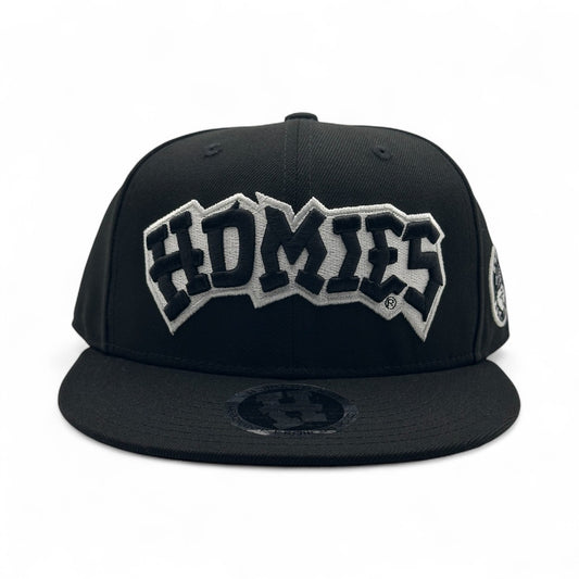HM™ - SNAPBACK HAT B/W Logo on BLACK
