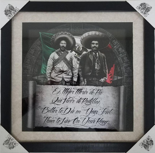 Muere de pie - Cuadro de sombras - 15" x 15"
