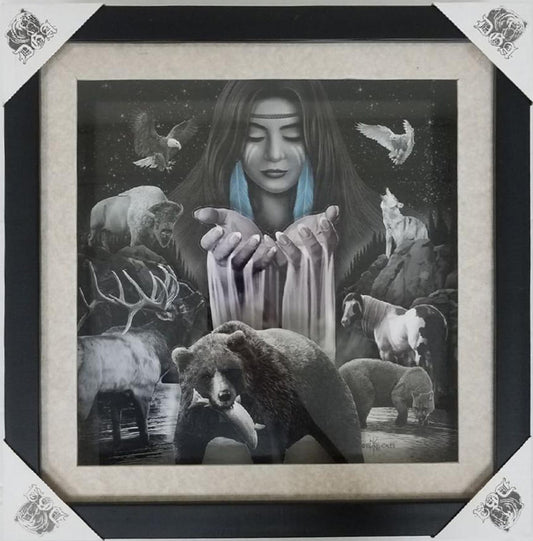 Mother Earth - Shadow Box Art - 15" x 15"