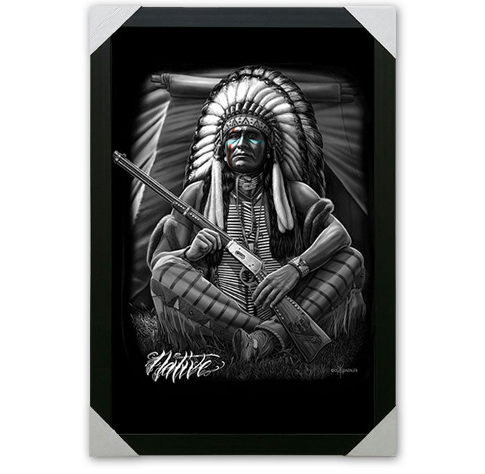 Nativo - Lienzo grande enmarcado de 22" x 34"