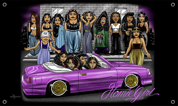 HOMIES -  3' X 5' - FLAG / BANNER - HOMIE GIRL