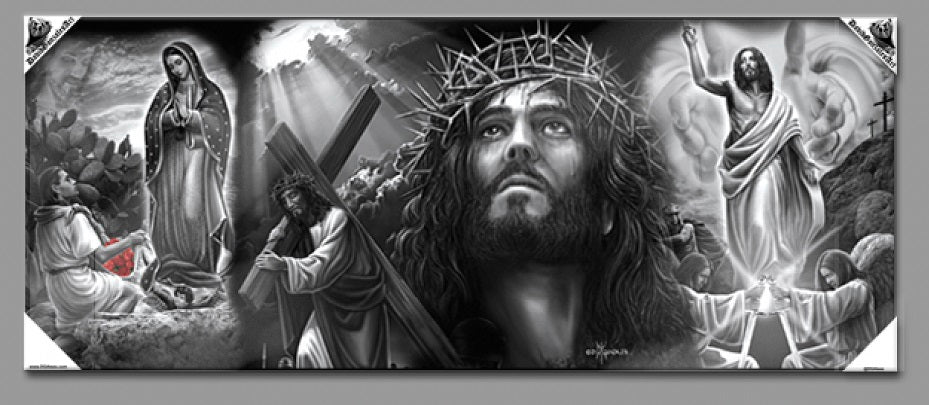 JESUS - LARGE Canvas Art - 16" X 40"