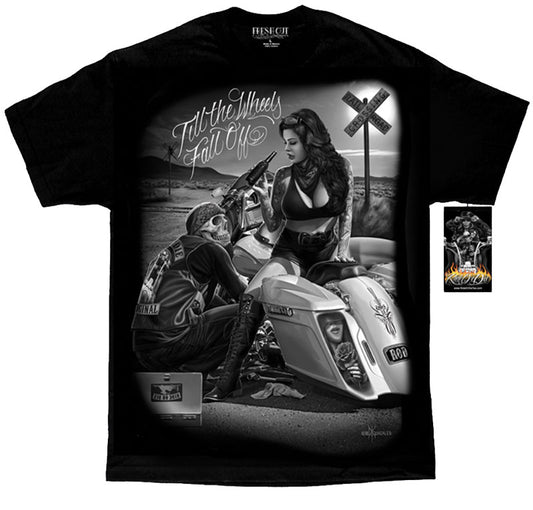 ROD - Camiseta para hombre Till the Wheels Fall Off
