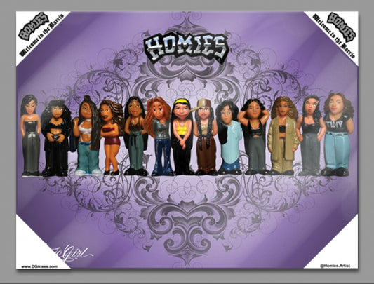 HOMIES - HOMIEGIRLS TOYZ - Small Canvas Art - 12" X 16"