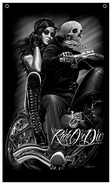 DGA - 3' X 5' - BANDERA / BANNER - CAÑA - BIKER BABE