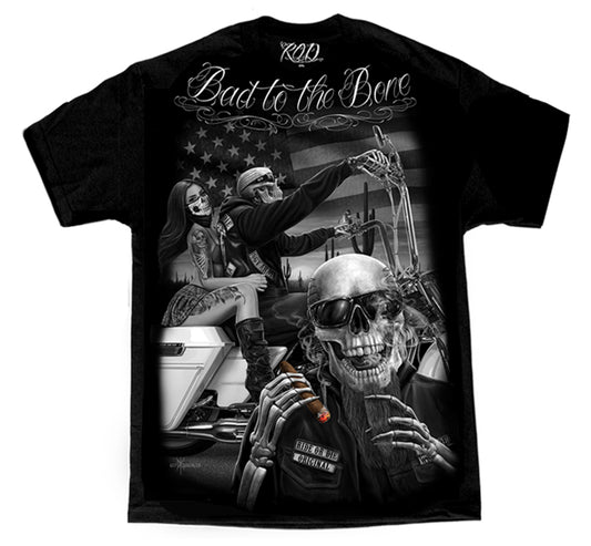 ROD - Camiseta para hombre Bad to the Bone